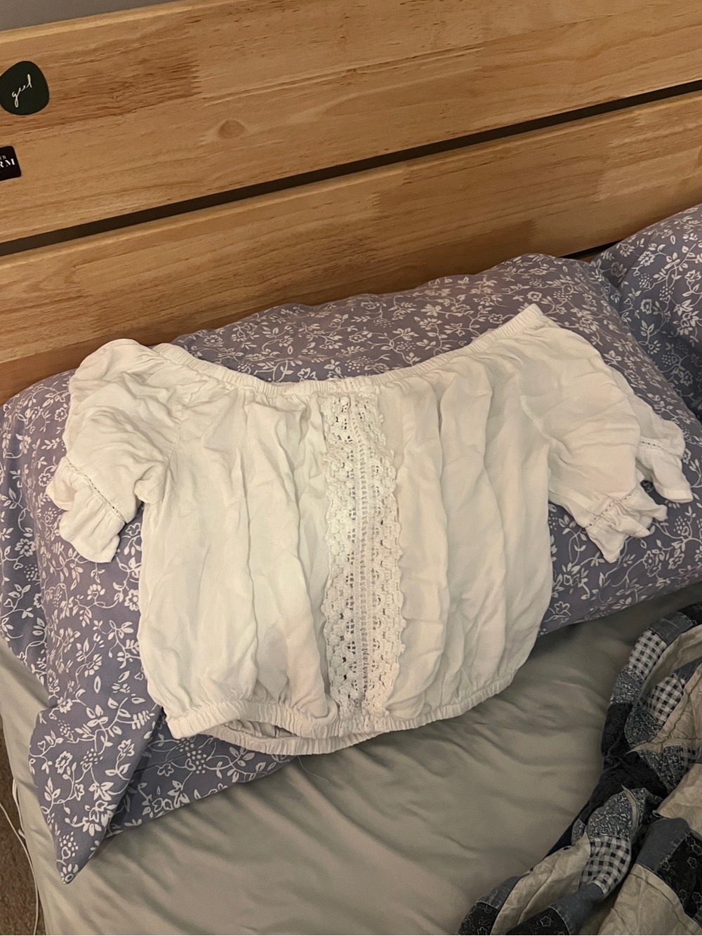 Off-Shoulder White Lace Ruffle Women's Crop Top